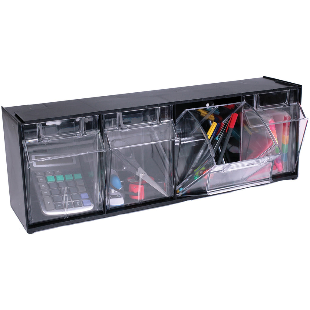 Deflecto Tilt Bin Interlocking Multi-Bin Storage Organizer