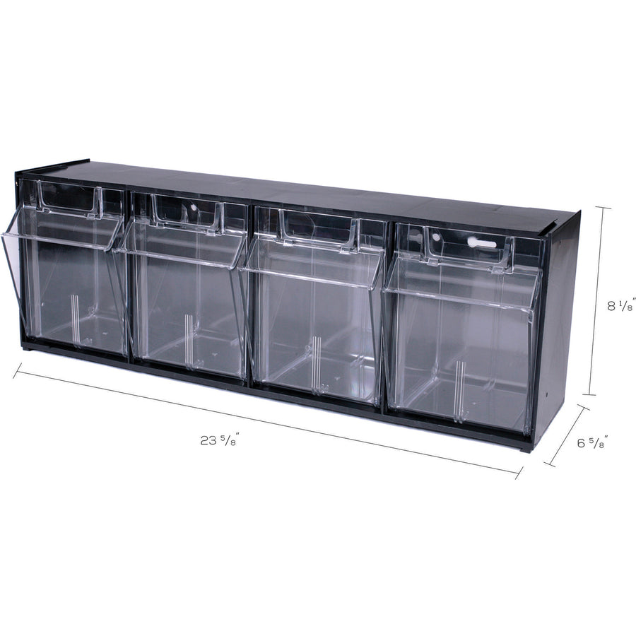 Deflecto Tilt Bin Interlocking Multi-Bin Storage Organizer