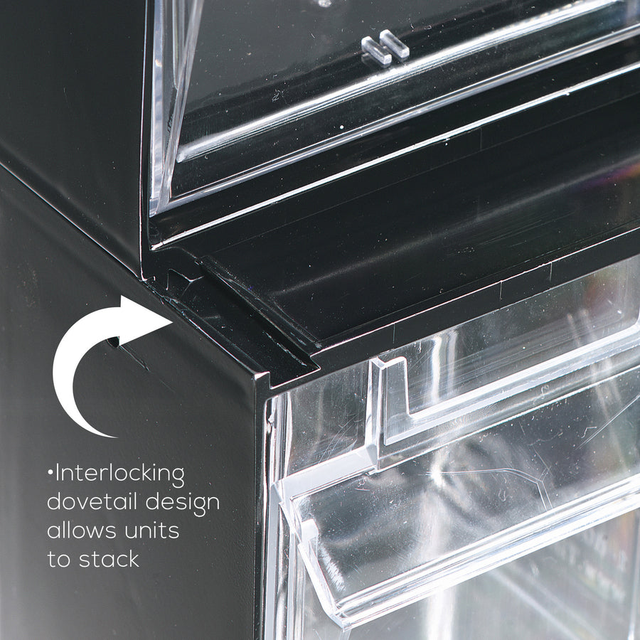 Deflecto Tilt Bin Interlocking Multi-Bin Storage Organizer