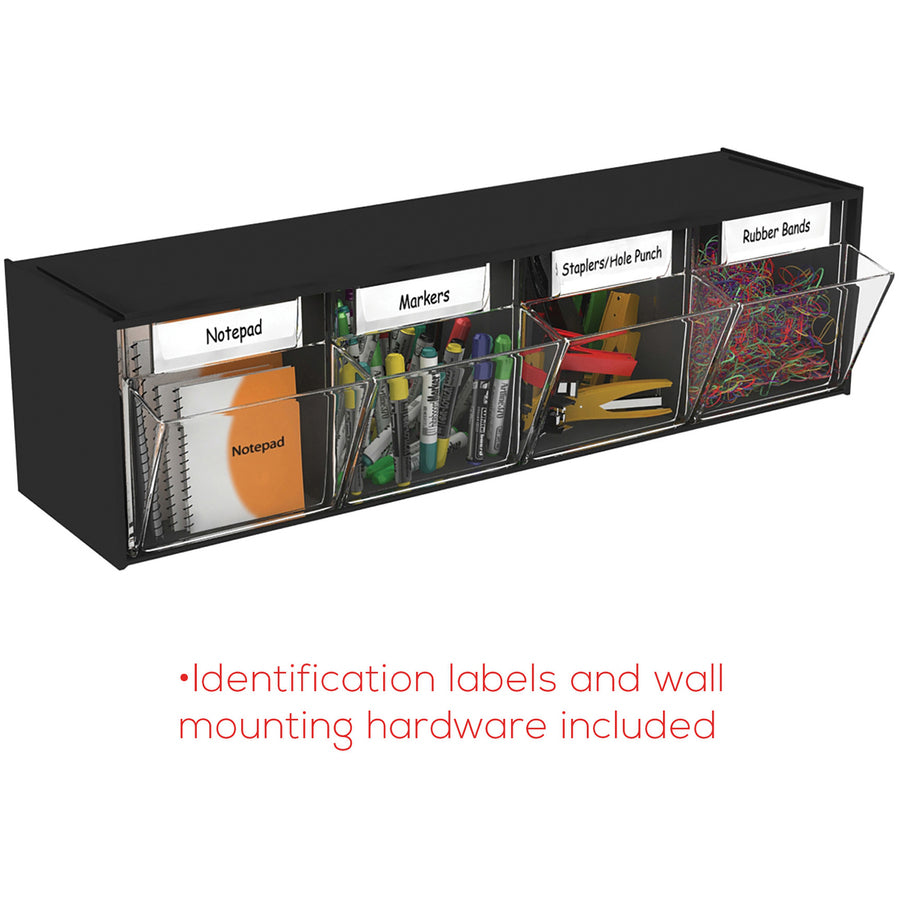 Deflecto Tilt Bin Interlocking Multi-Bin Storage Organizer