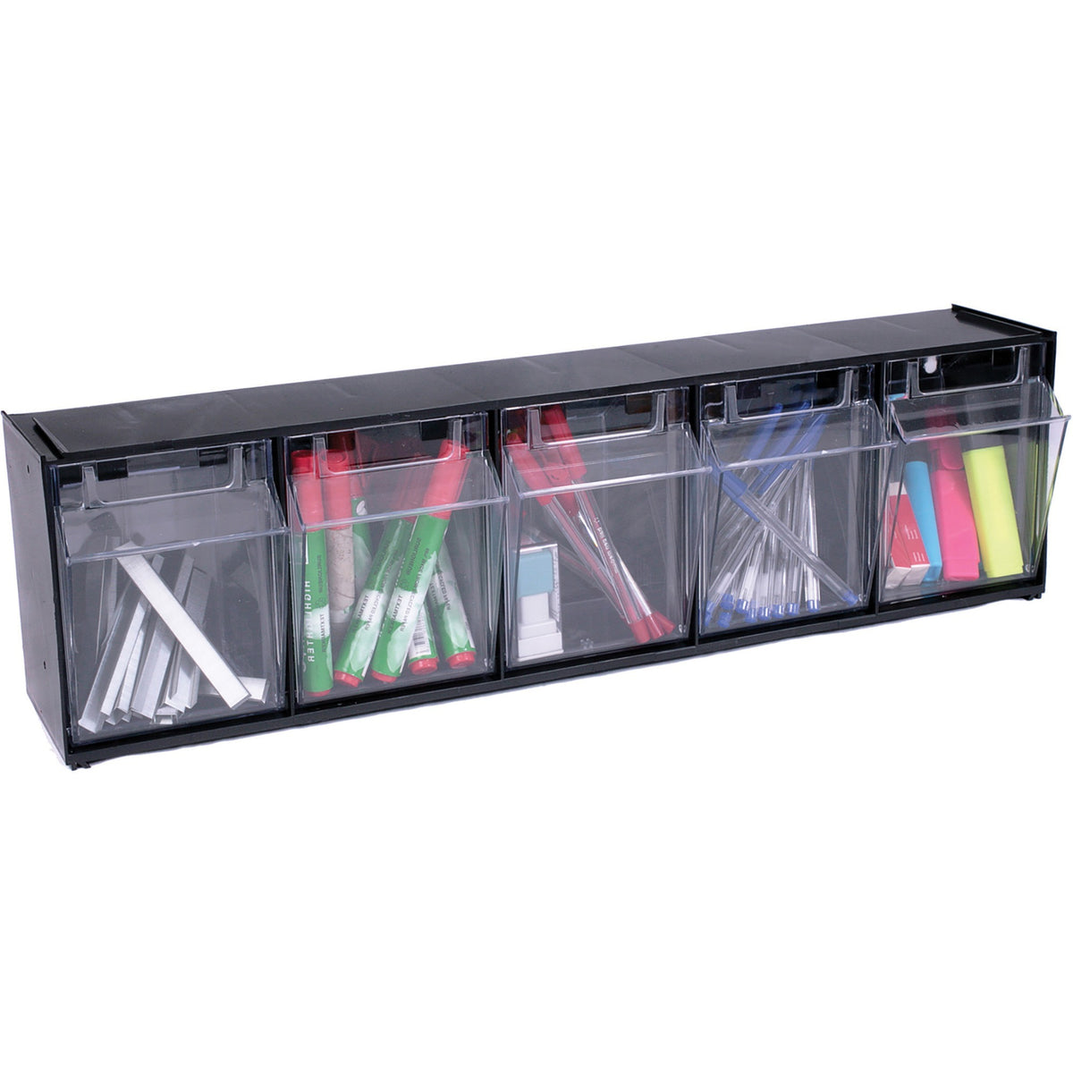 Deflecto Tilt Bin Interlocking Multi-Bin Storage Organizer