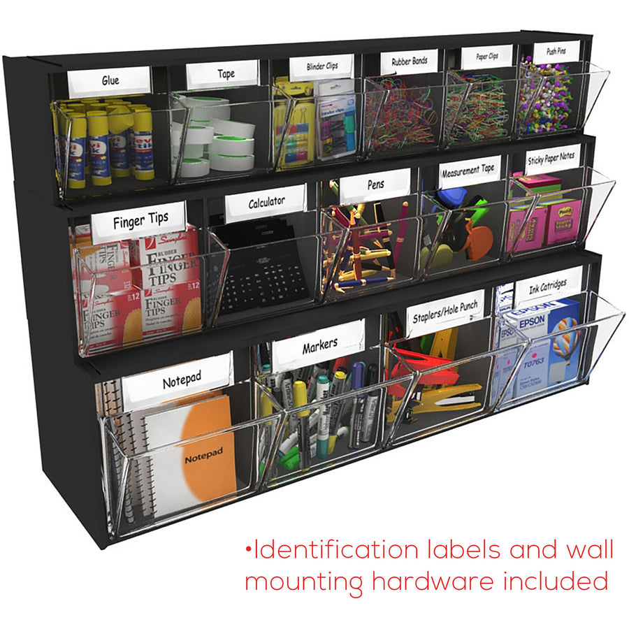 Deflecto Tilt Bin Interlocking Multi-Bin Storage Organizer