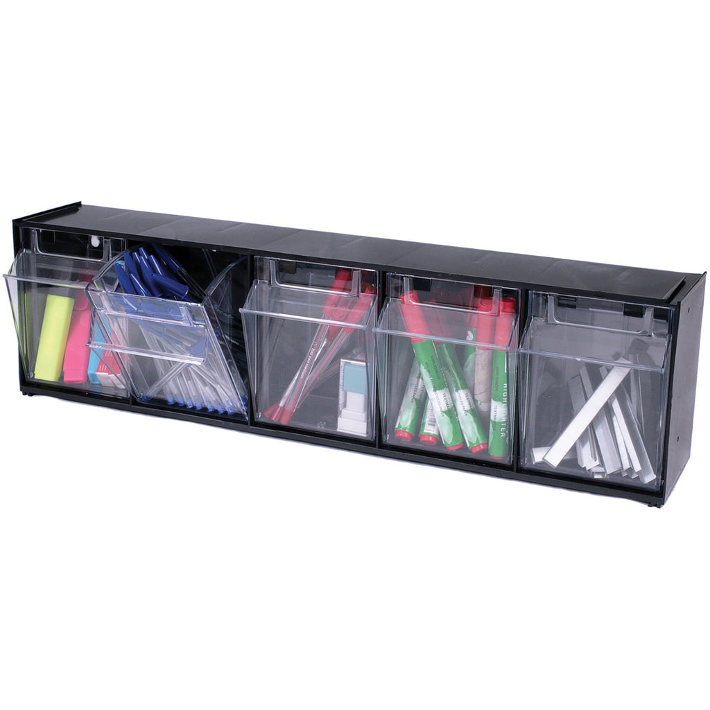 Deflecto Tilt Bin Interlocking Multi-Bin Storage Organizer