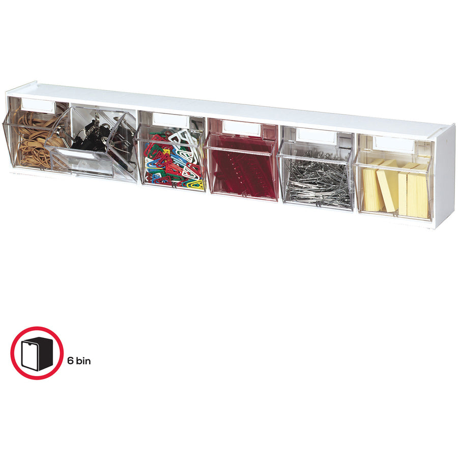 Deflecto Tilt Bin Interlocking Multi-Bin Storage Organizer