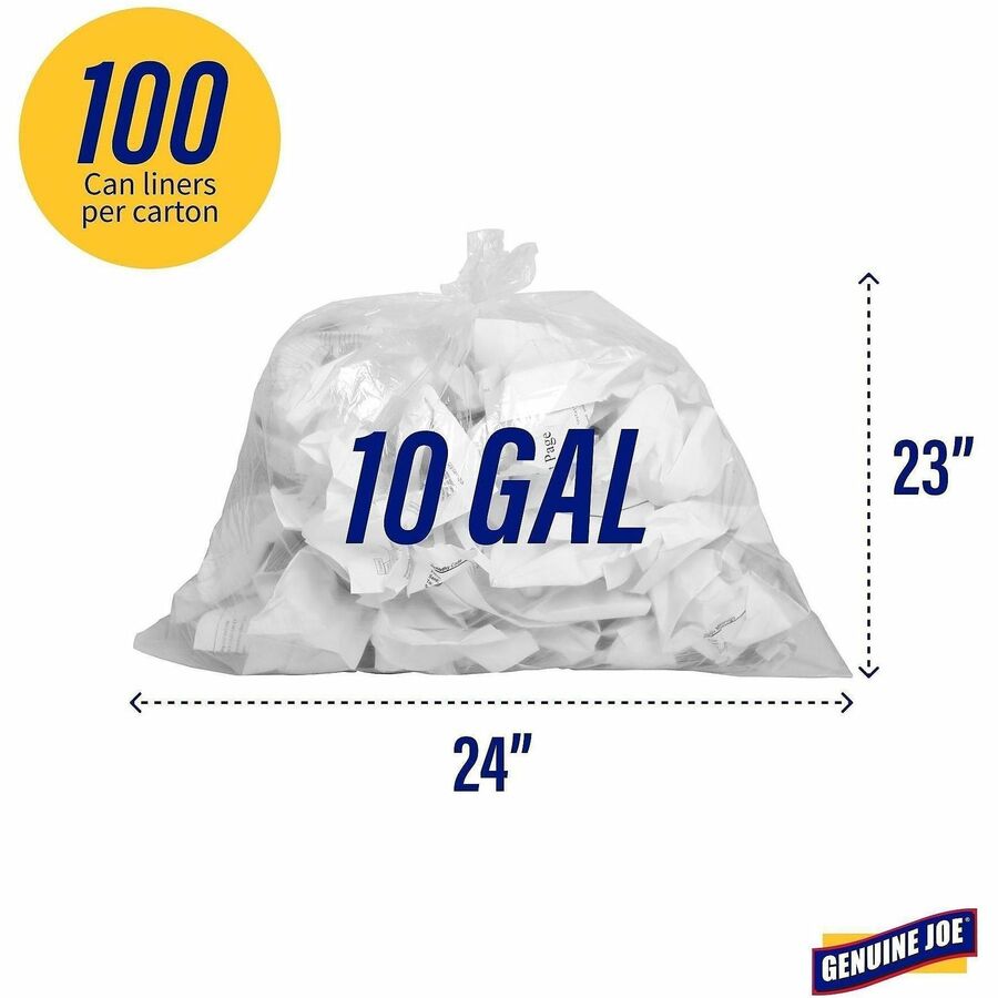 Genuine Joe Clear Trash Can Liners