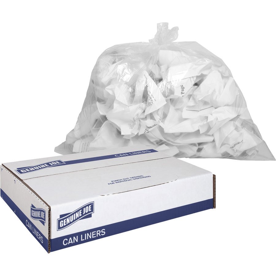 Genuine Joe Clear Trash Can Liners