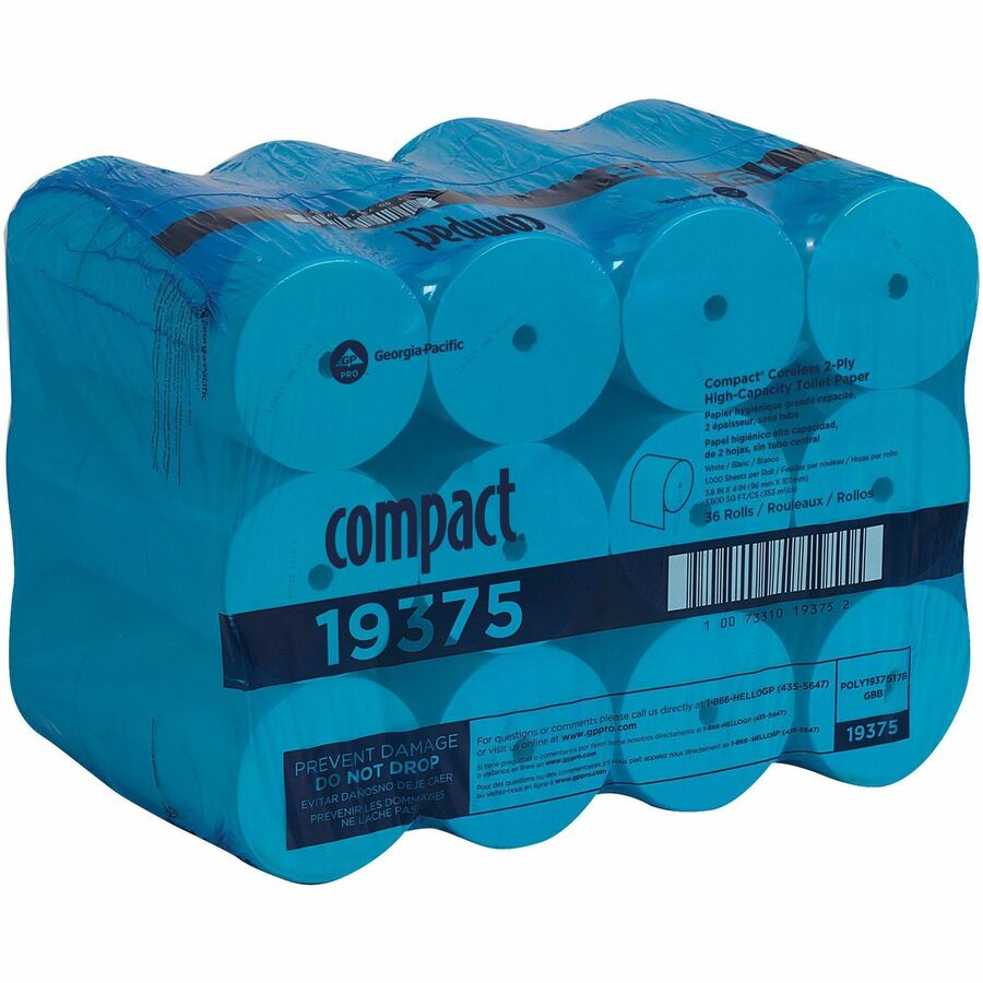Compact Coreless Recycled Toilet Paper