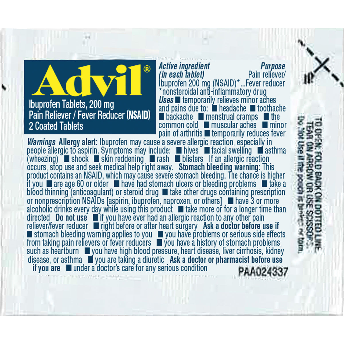 Advil Pain Reliever/Fever Reducer Single-Dose Refills