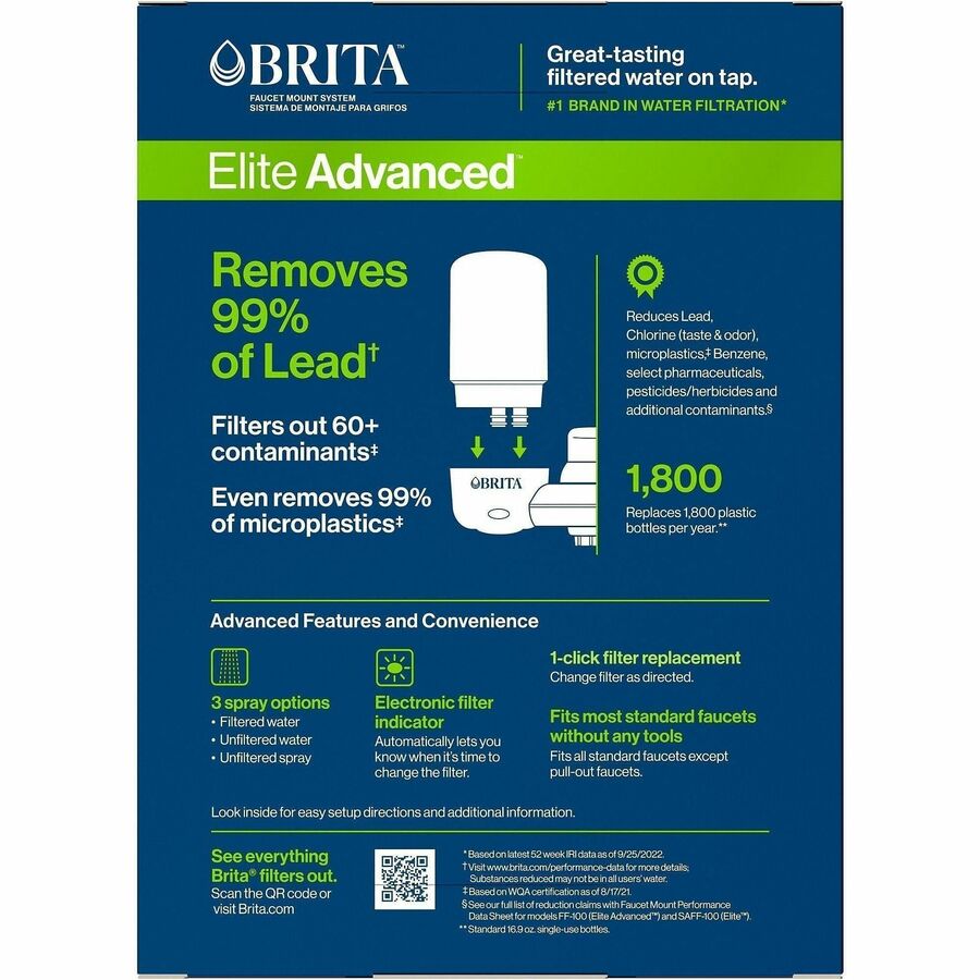 Brita Faucet Mount System with 1 Elite Advanced Replacement Filter
