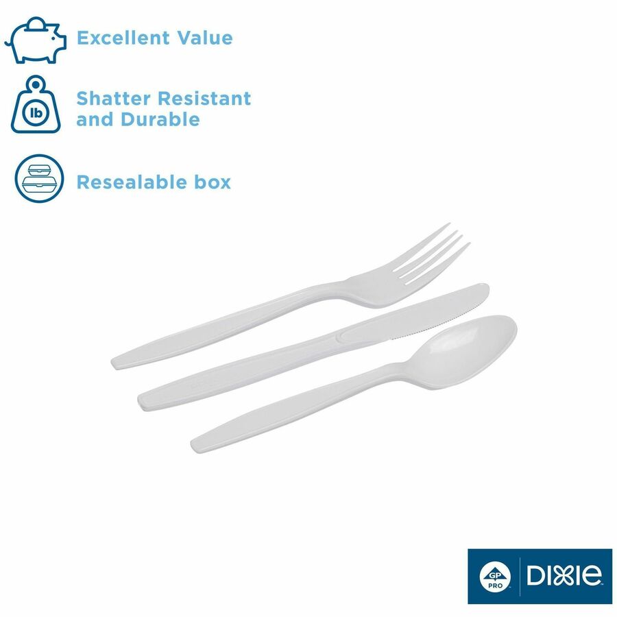 Dixie Heavyweight Disposable Forks, Knives & Spoons Combo Boxes by GP Pro