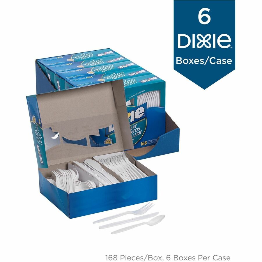 Dixie Heavyweight Disposable Forks, Knives & Spoons Combo Boxes by GP Pro