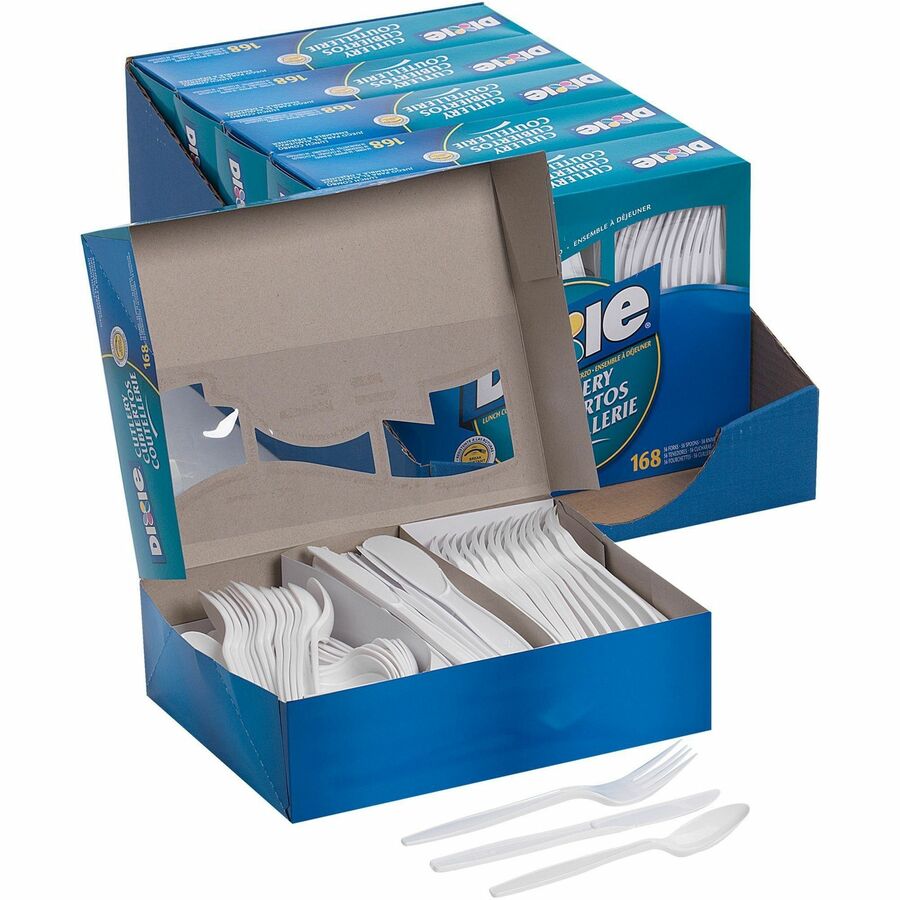 Dixie Heavyweight Disposable Forks, Knives & Spoons Combo Boxes by GP Pro