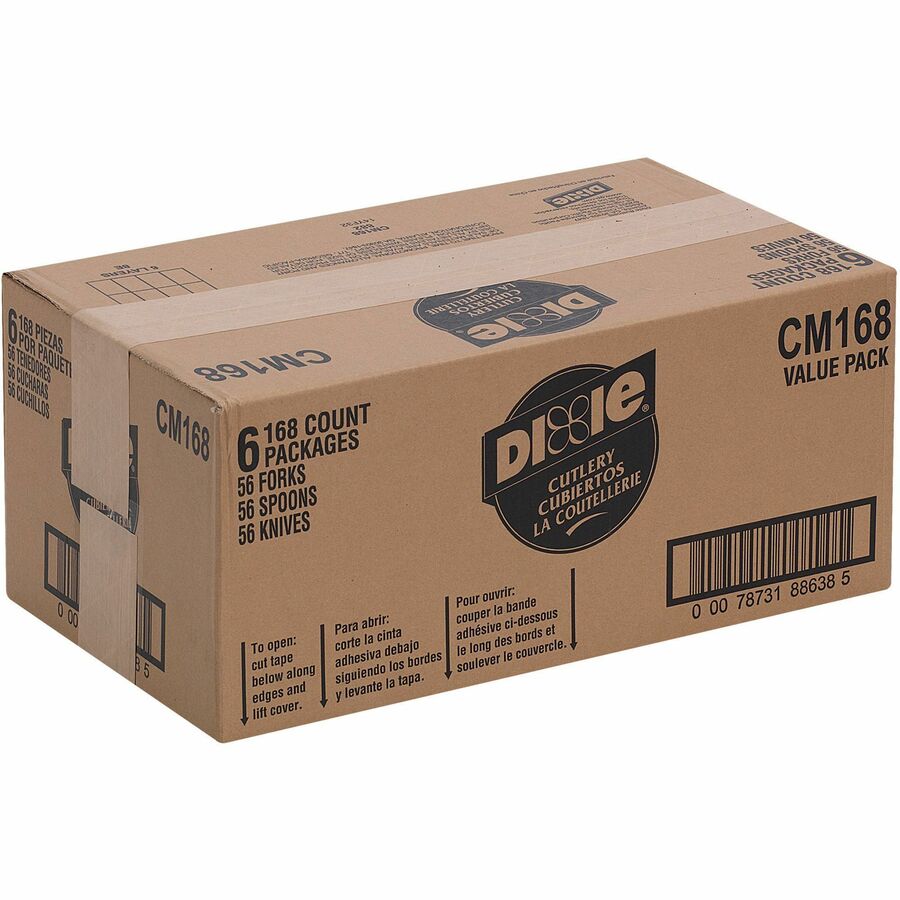 Dixie Heavyweight Disposable Forks, Knives & Spoons Combo Boxes by GP Pro
