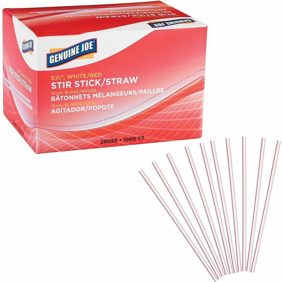 Genuine Joe 5-1/2" Plastic Stir Stick/Straws