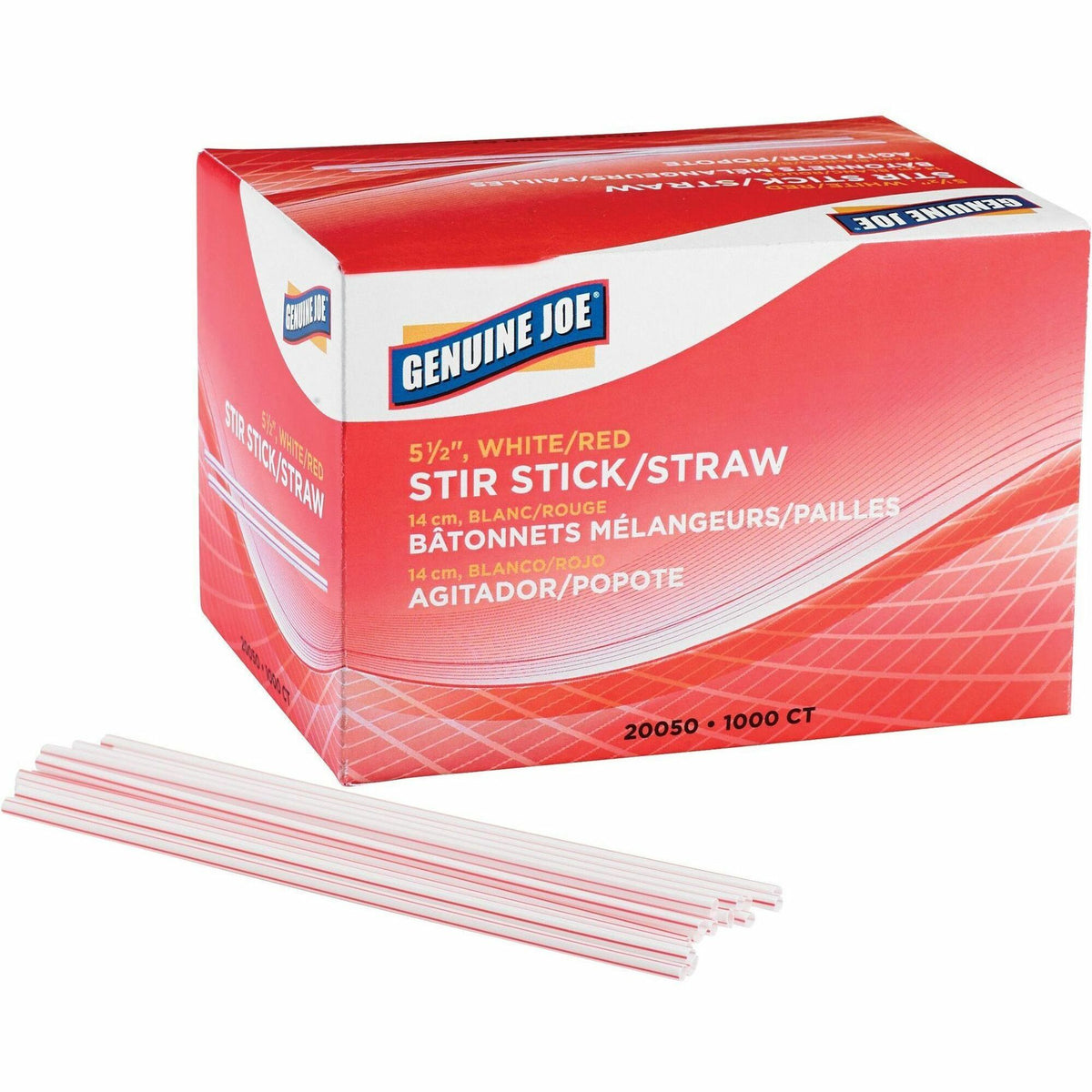Genuine Joe 5-1/2" Plastic Stir Stick/Straws
