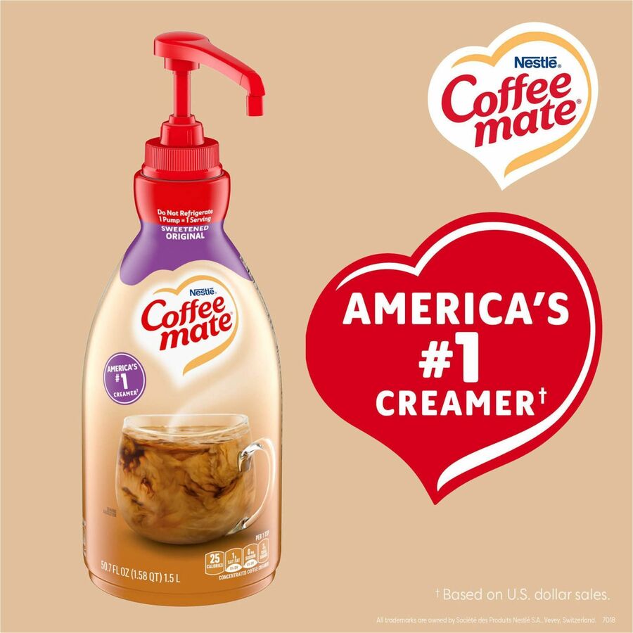 Coffee mate Sweetened Original Liquid Concentrate Coffee Creamer - Pump Bottle