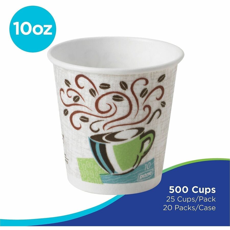 Dixie PerfecTouch 10 oz Insulated Paper Hot Coffee Cups by GP Pro