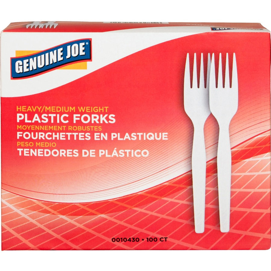 Genuine Joe Medium-Heavyweight Plastic Forks