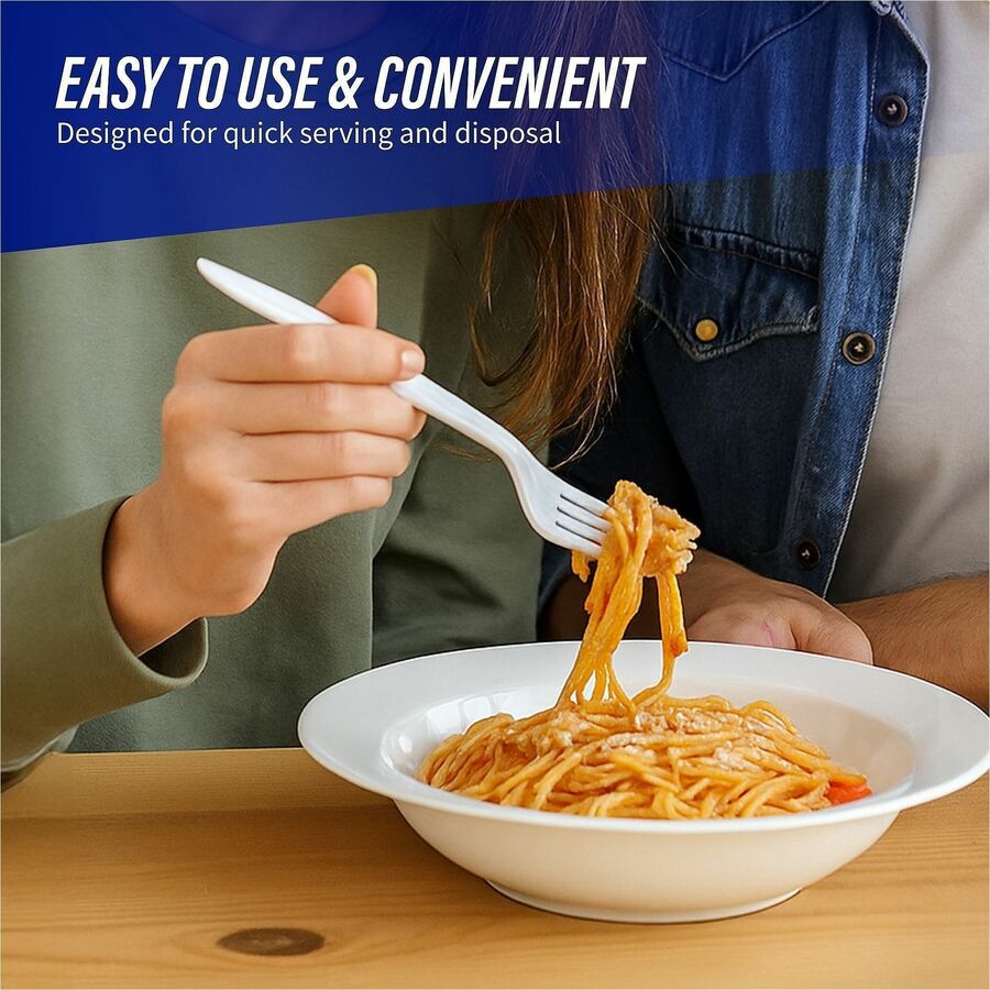 Genuine Joe Medium-Heavyweight Plastic Forks