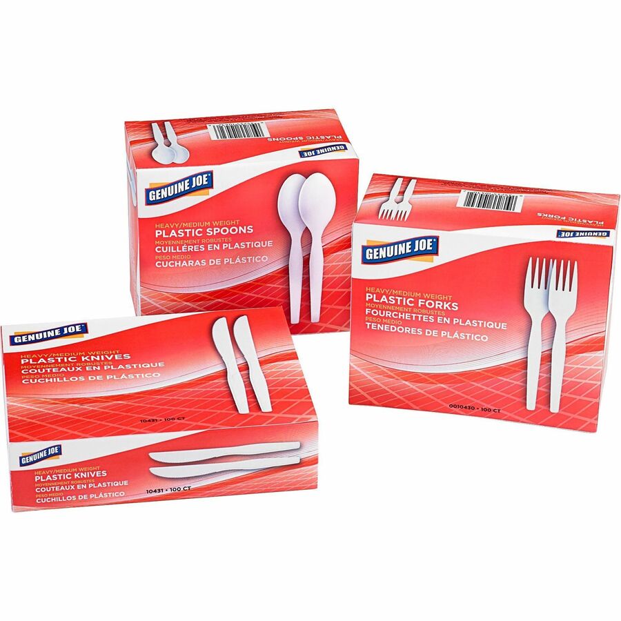 Genuine Joe Medium-Heavyweight Plastic Forks
