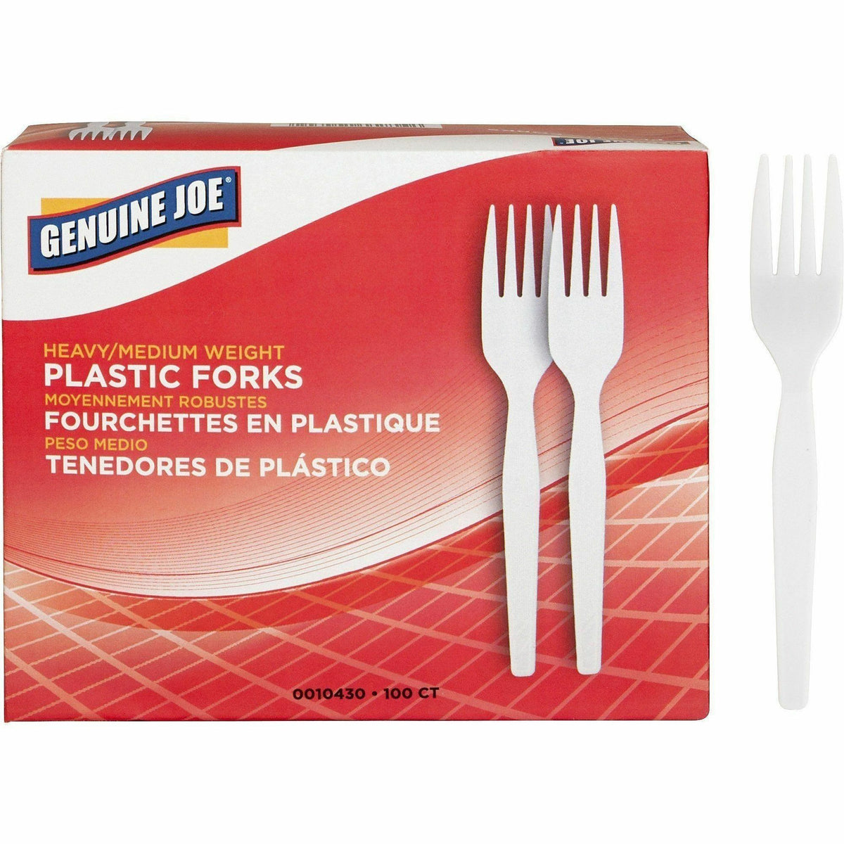 Genuine Joe Medium-Heavyweight Plastic Forks