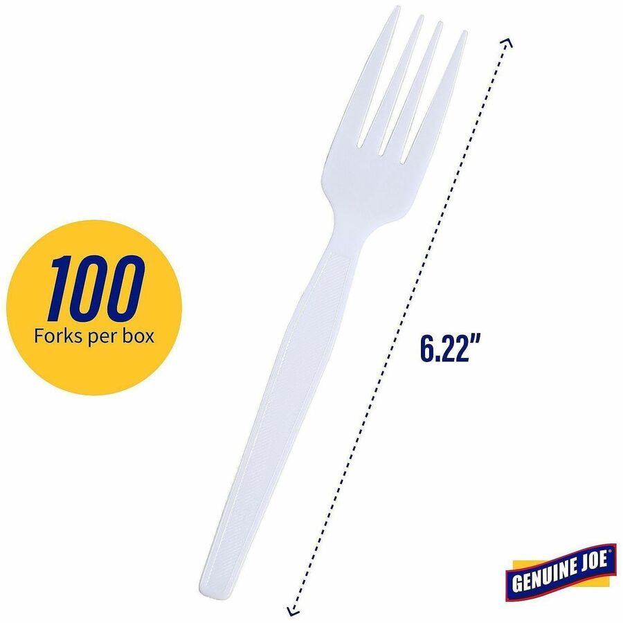 Genuine Joe Medium-Heavyweight Plastic Forks