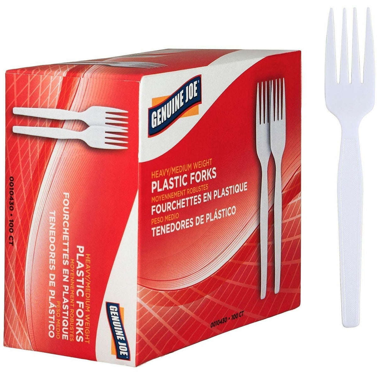 Genuine Joe Medium-Heavyweight Plastic Forks