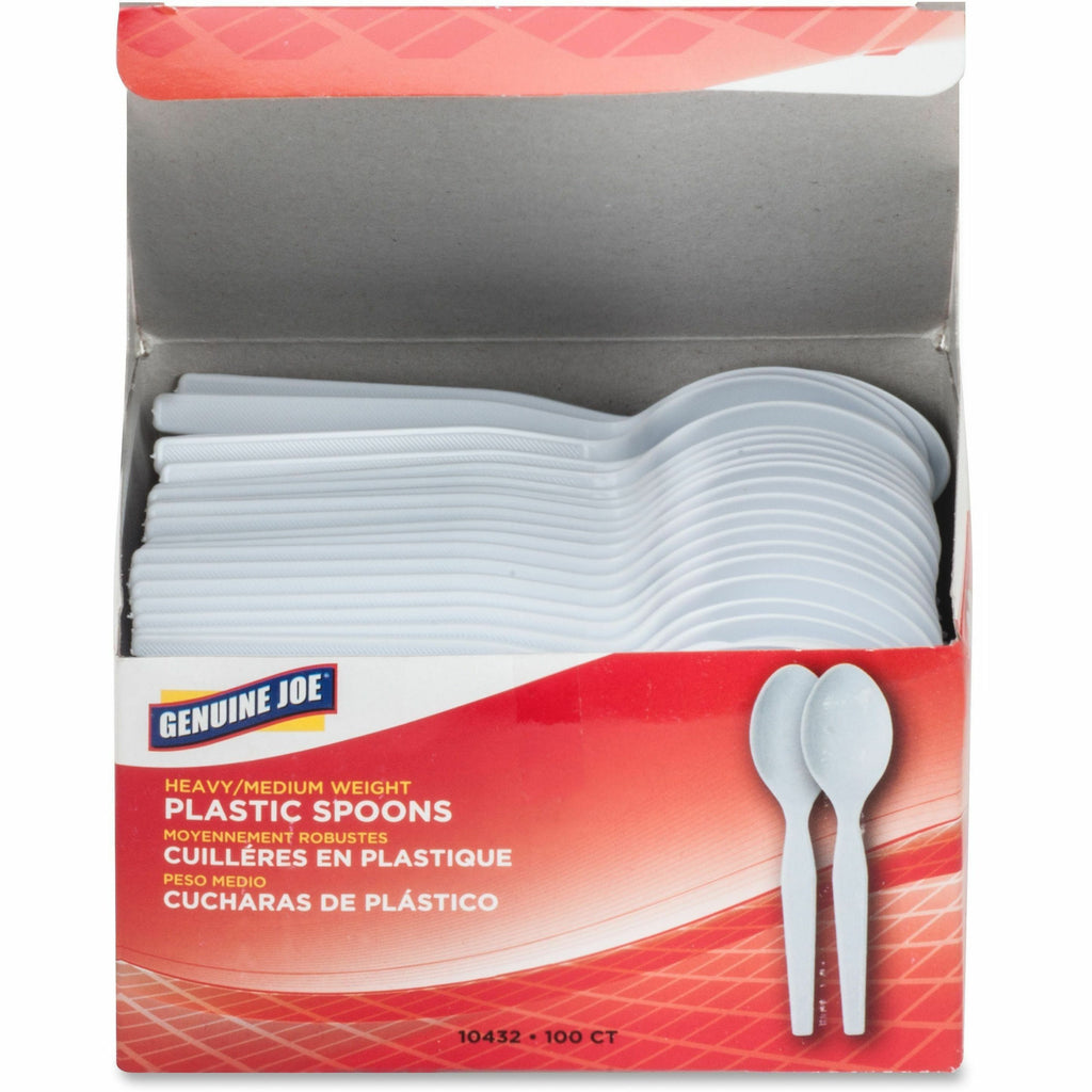 Genuine Joe Medium-Heavyweight Plastic Spoons