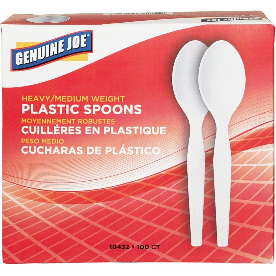 Genuine Joe Medium-Heavyweight Plastic Spoons