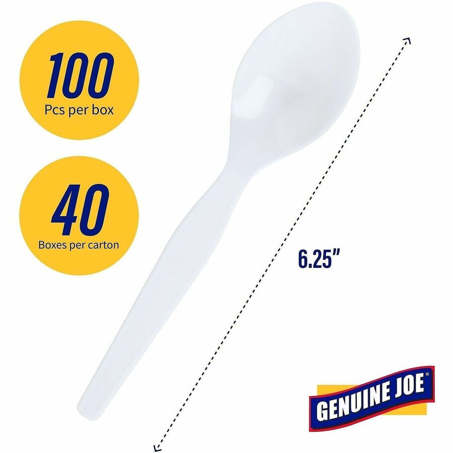 Genuine Joe Medium-Heavyweight Plastic Spoons