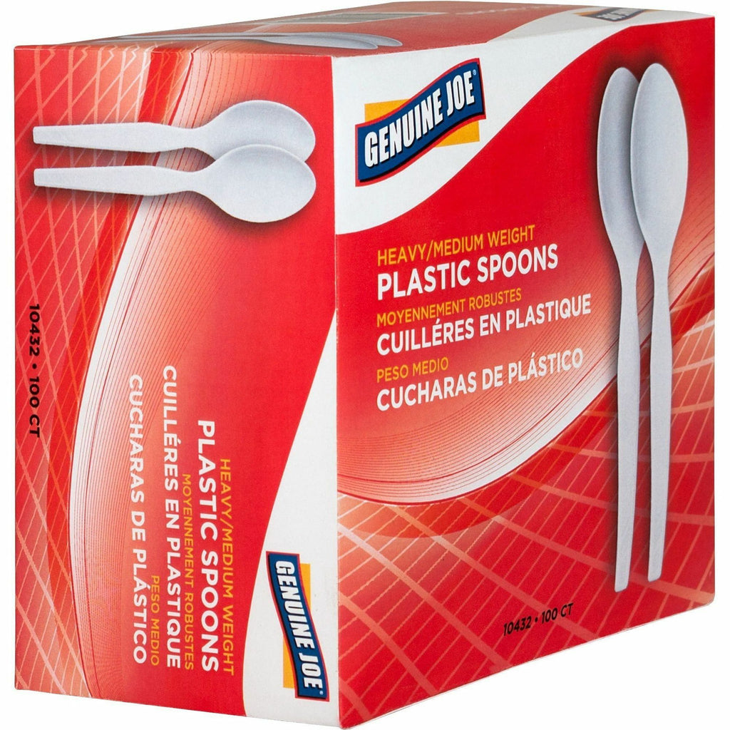 Genuine Joe Medium-Heavyweight Plastic Spoons