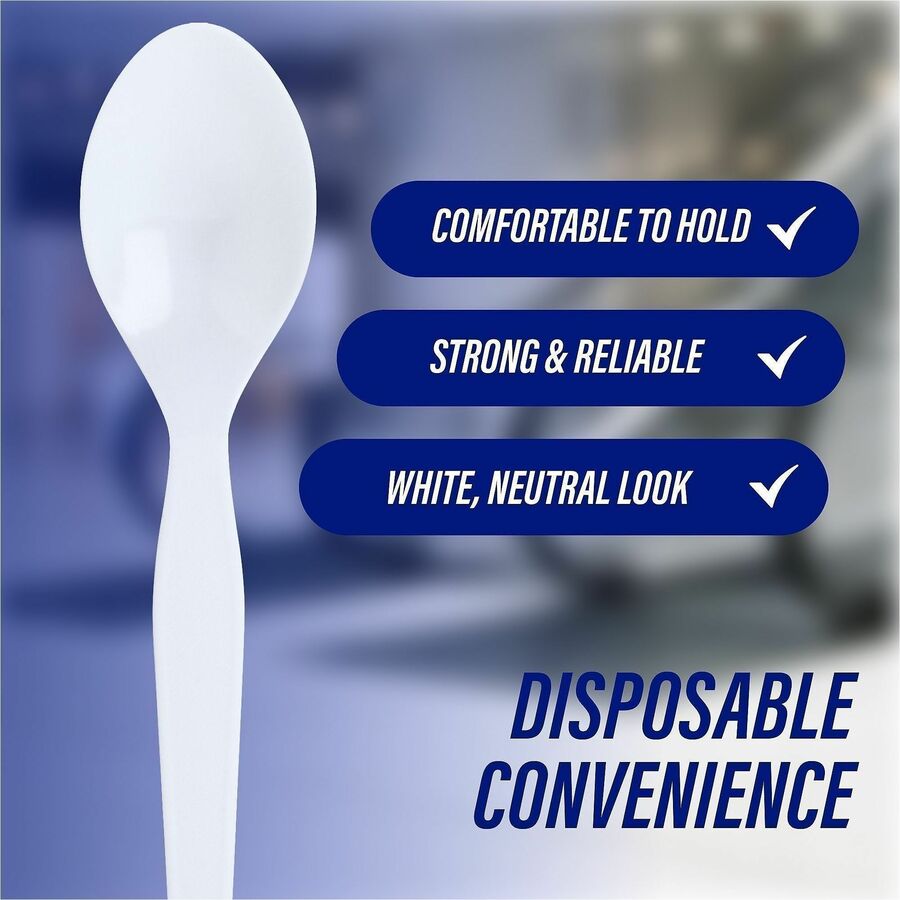 Genuine Joe Medium-Heavyweight Plastic Spoons