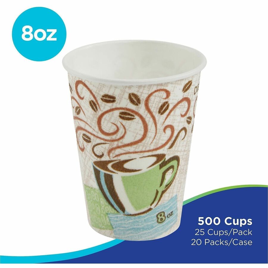 Dixie PerfecTouch 8 oz Insulated Paper Hot Coffee Cups by GP Pro