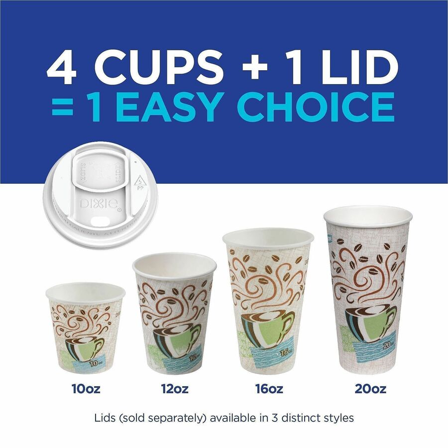 Dixie PerfecTouch 12 oz Insulated Paper Hot Coffee Cups by GP Pro