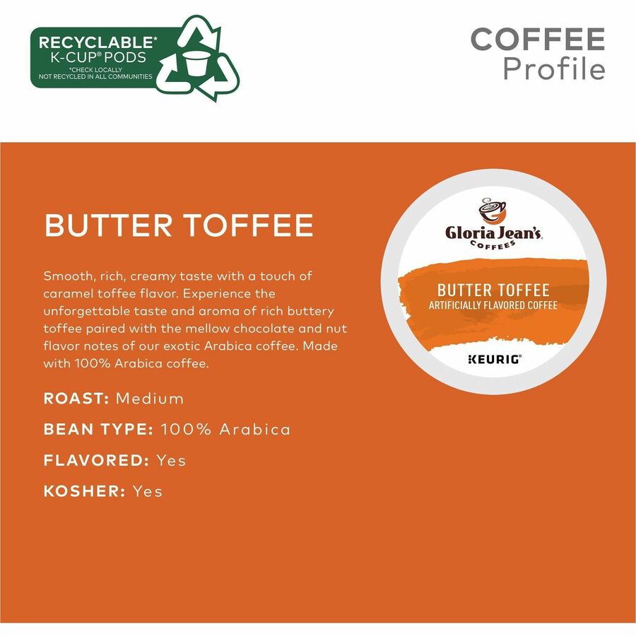 Gloria Jean's K-Cup, Pod Butter Toffee Coffee