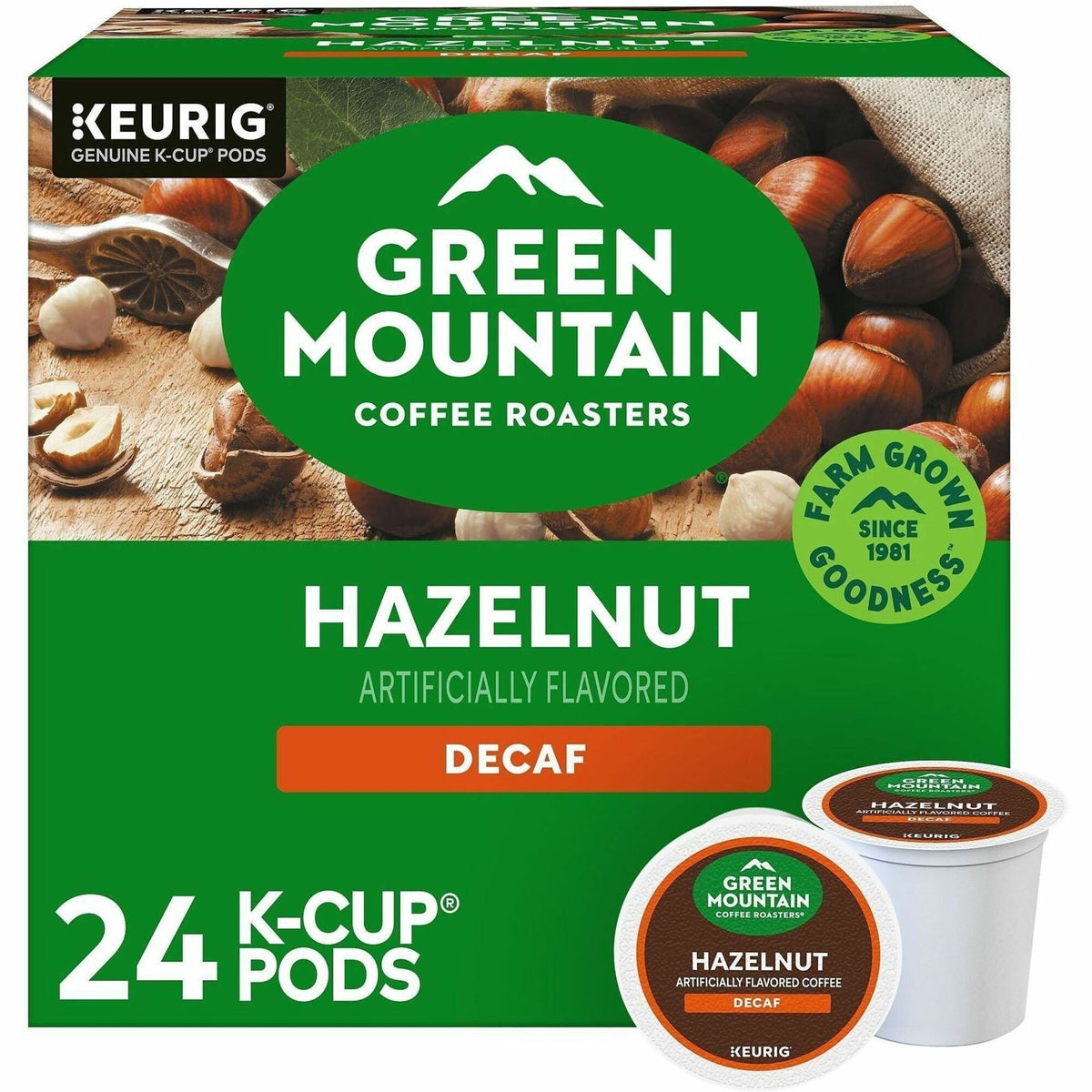 Green Mountain Coffee K-Cup, Pod Hazelnut Decaf Coffee