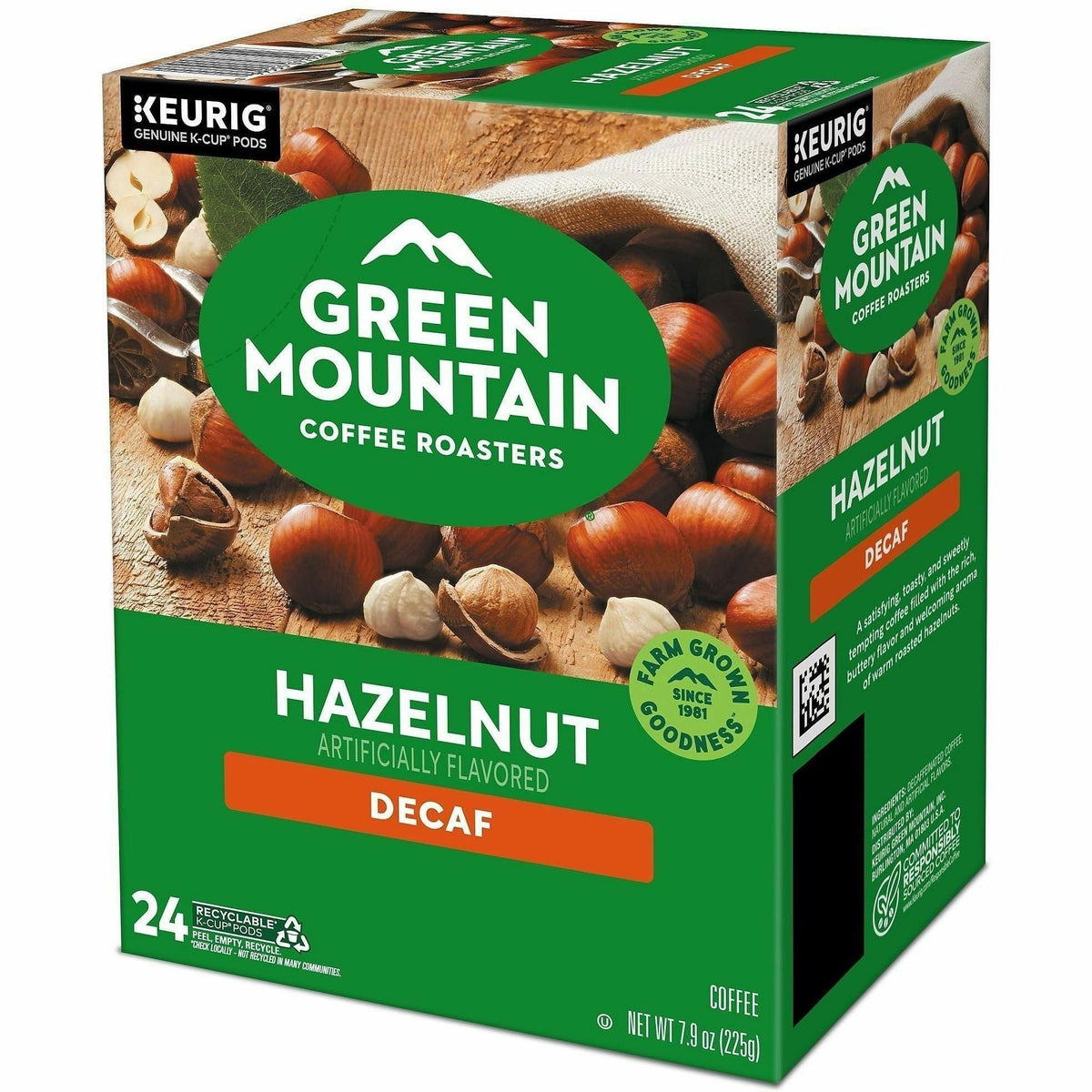 Green Mountain Coffee K-Cup, Pod Hazelnut Decaf Coffee