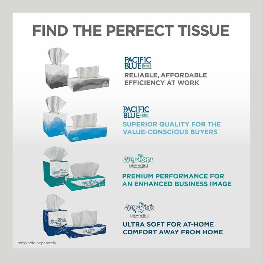 Pacific Blue Select Facial Tissue by GP Pro - Flat Box