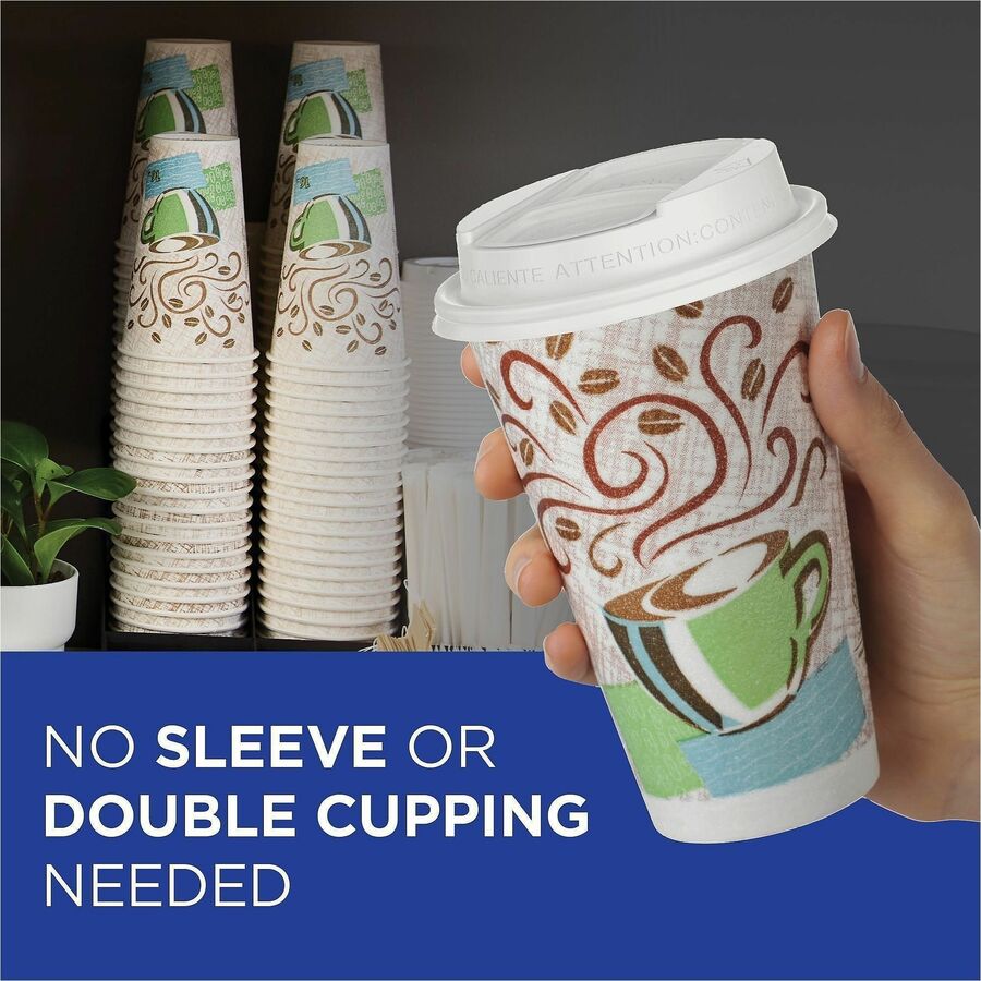 Dixie PerfecTouch 16 oz Insulated Paper Hot Coffee Cups by GP Pro