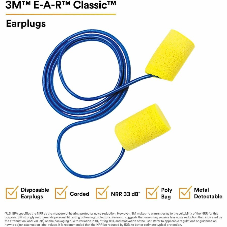 Aearo Corded Foam Earplugs