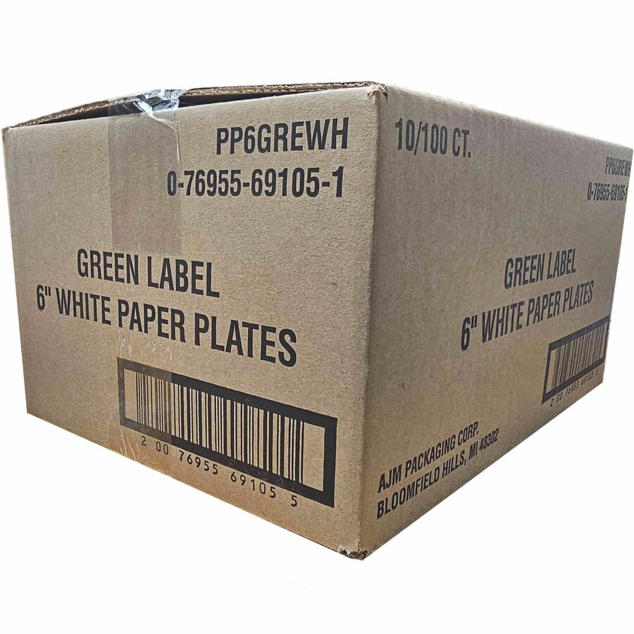 Green Label 6" Green Label Economy Paper Plates