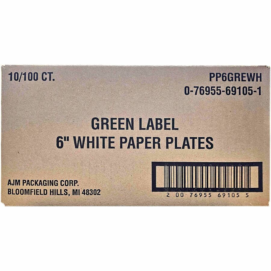 Green Label 6" Green Label Economy Paper Plates