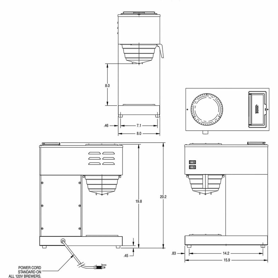 BUNN VPR12-Cup Pourover Coffee Brewer with 2 Warmers