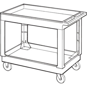 Rubbermaid Commercial 4" Casters 2-shelf Utility Cart