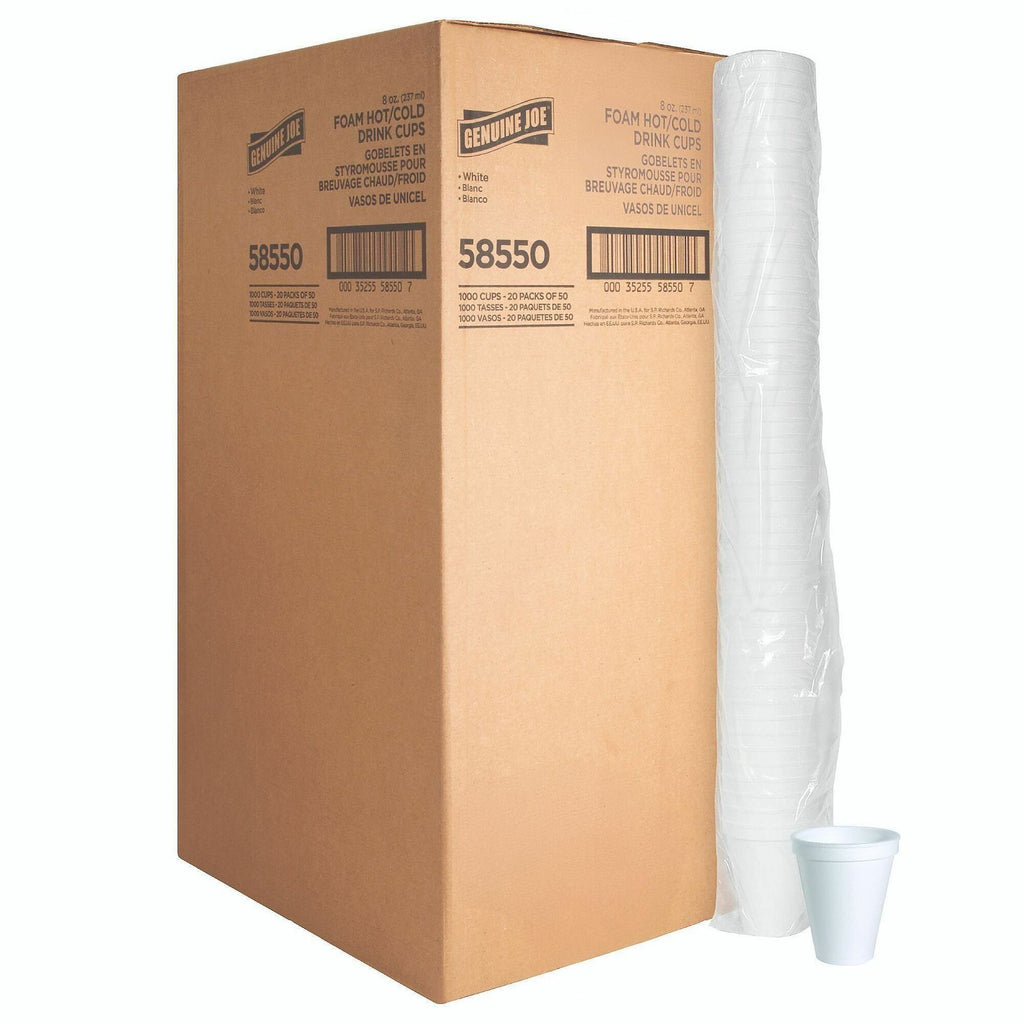 Genuine Joe 8 oz Hot/Cold Foam Cups
