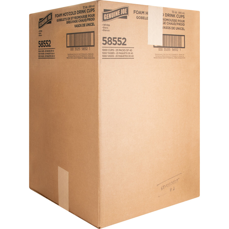 Genuine Joe 12 oz Hot/Cold Foam Cups