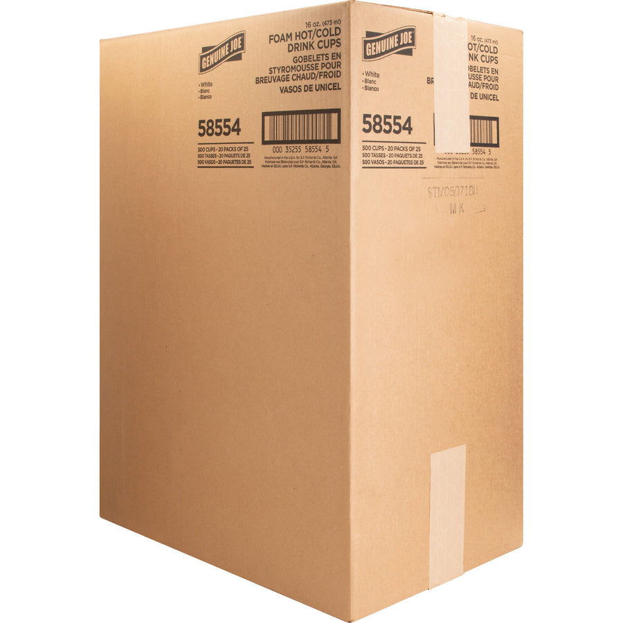 Genuine Joe 16 oz Hot/Cold Foam Cups