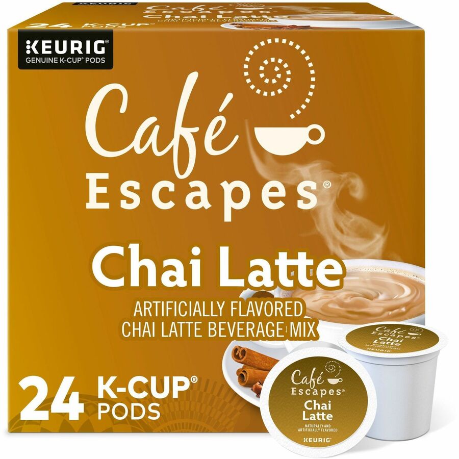 Café Escapes® Chai Latte Single-Serve K-Cup Pods, 24 Count Black Tea K-Cup