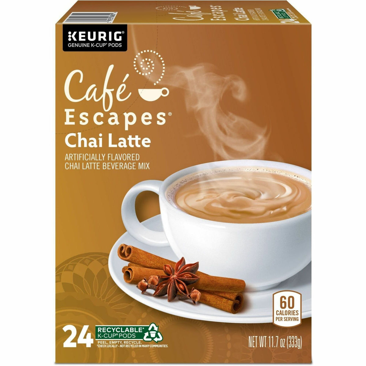 Café Escapes® Chai Latte Single-Serve K-Cup Pods, 24 Count Black Tea K-Cup