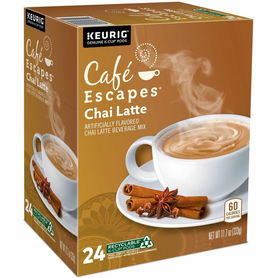 Café Escapes® Chai Latte Single-Serve K-Cup Pods, 24 Count Black Tea K-Cup